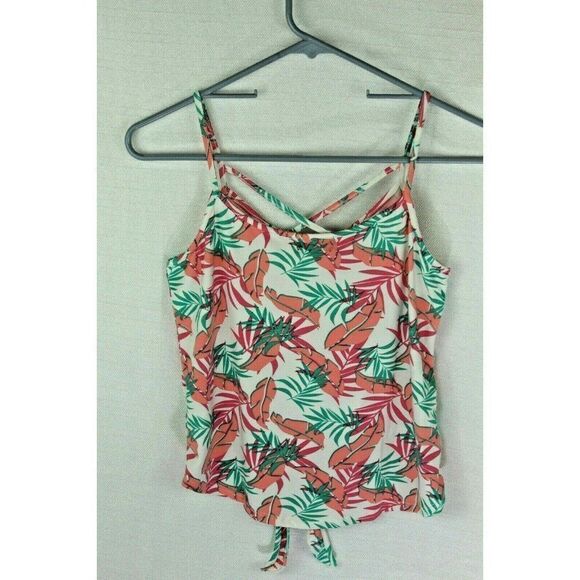 Poof Tank Top floral Print Sleeveless Womens M Aloha Hawaiian Tropical - Picture 5 of 5